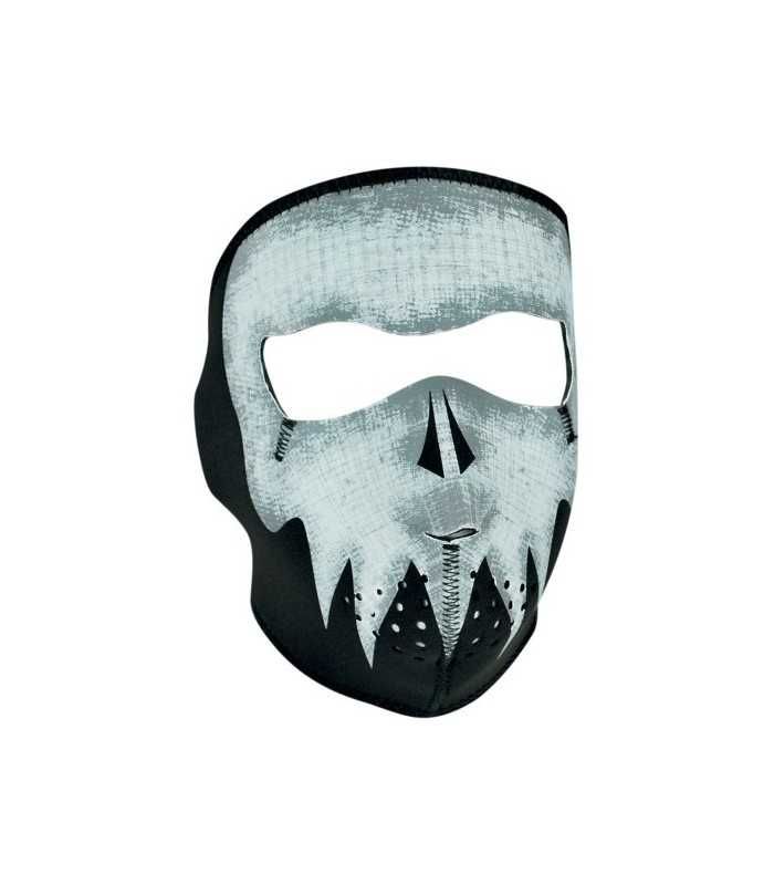 ZAN FULL FACE MASK GLOW-IN-THE-DARK GRAY SKULL ONE SIZE