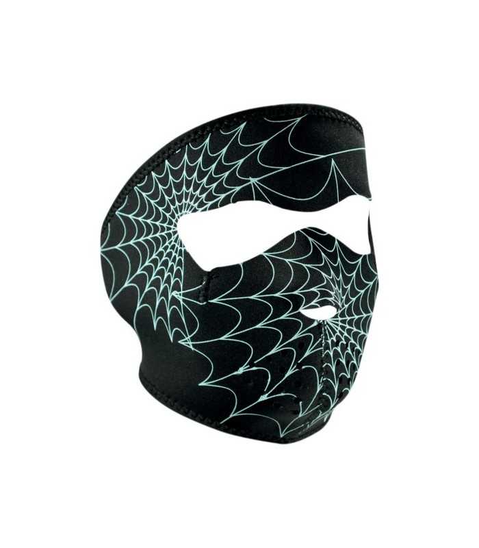 ZAN FULL FACE MASK GLOW-IN-THE-DARK SPIDER WEB ONE SIZE