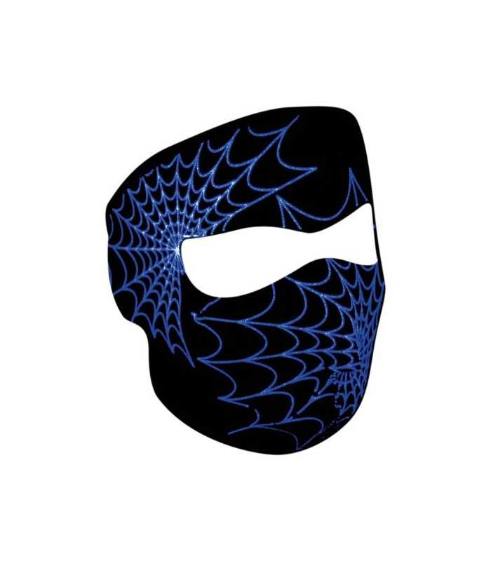 ZAN FULL FACE MASK GLOW-IN-THE-DARK SPIDER WEB ONE SIZE