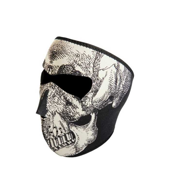 ZAN FULL FACE MASK GLOW-IN-THE-DARK SKULL ONE SIZE