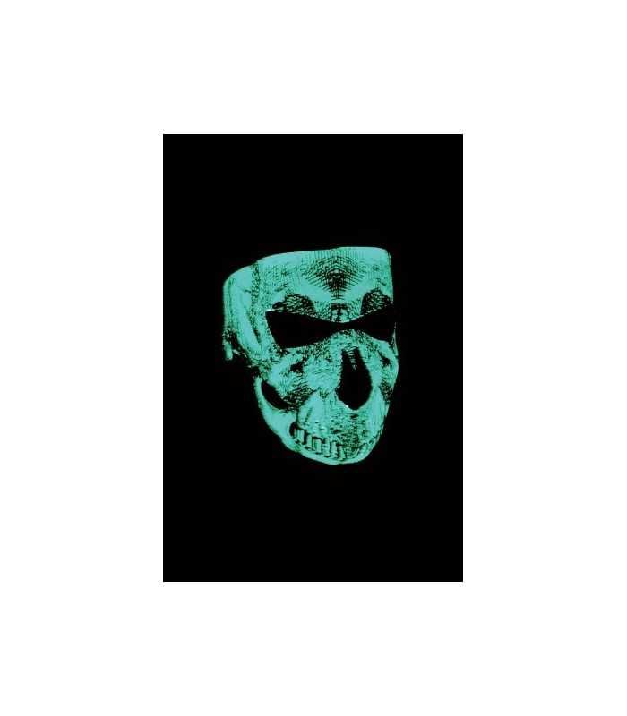 ZAN VOLLGESICHTSMASKE GLOW-IN-THE-DARK SKULL ONE SIZE