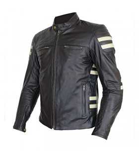 Motorcycle jacket Prexport Stripes black beige