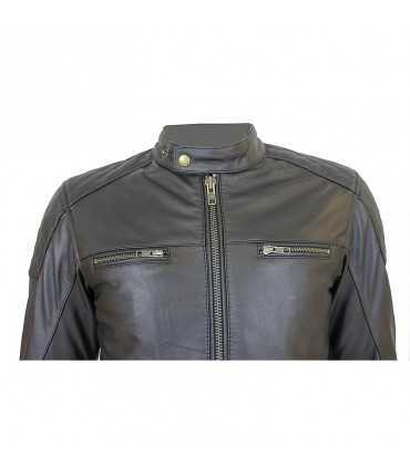 Prexport Diamond leather jacket lady black