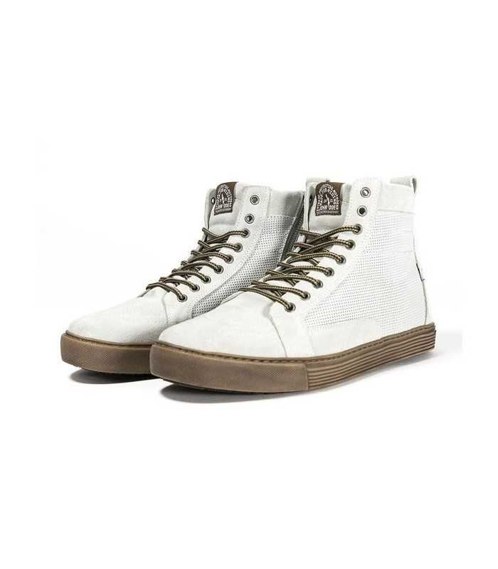 JOHN DOE MOTORCYCLE SNEAKERS NEO WHITE BROWN CE