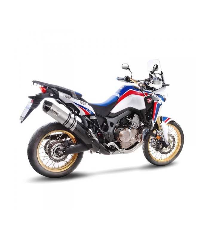 LEOVINCE Honda CRF 1000 Africa Twin (2016-17) LV One EVO Inox CH Slip-On Endcap Carbon