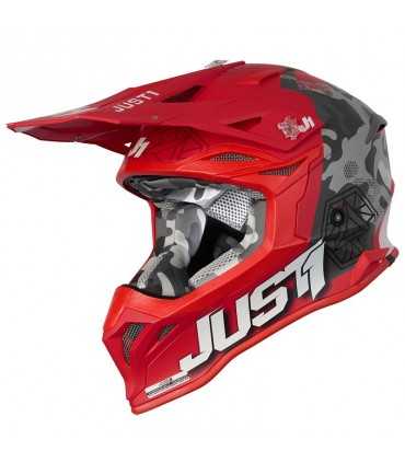 Casco cross Just-1 J39 Kinetic Camo rosso