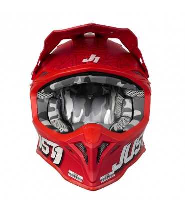 Casco cross Just-1 J39 Kinetic Camo rosso