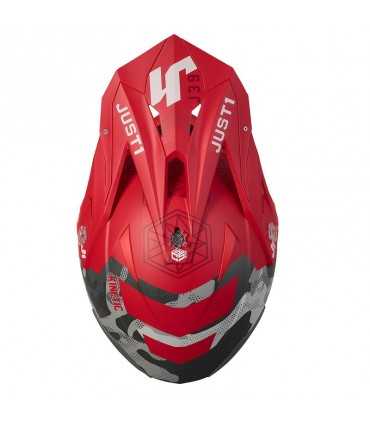 Casco cross Just-1 J39 Kinetic Camo rosso