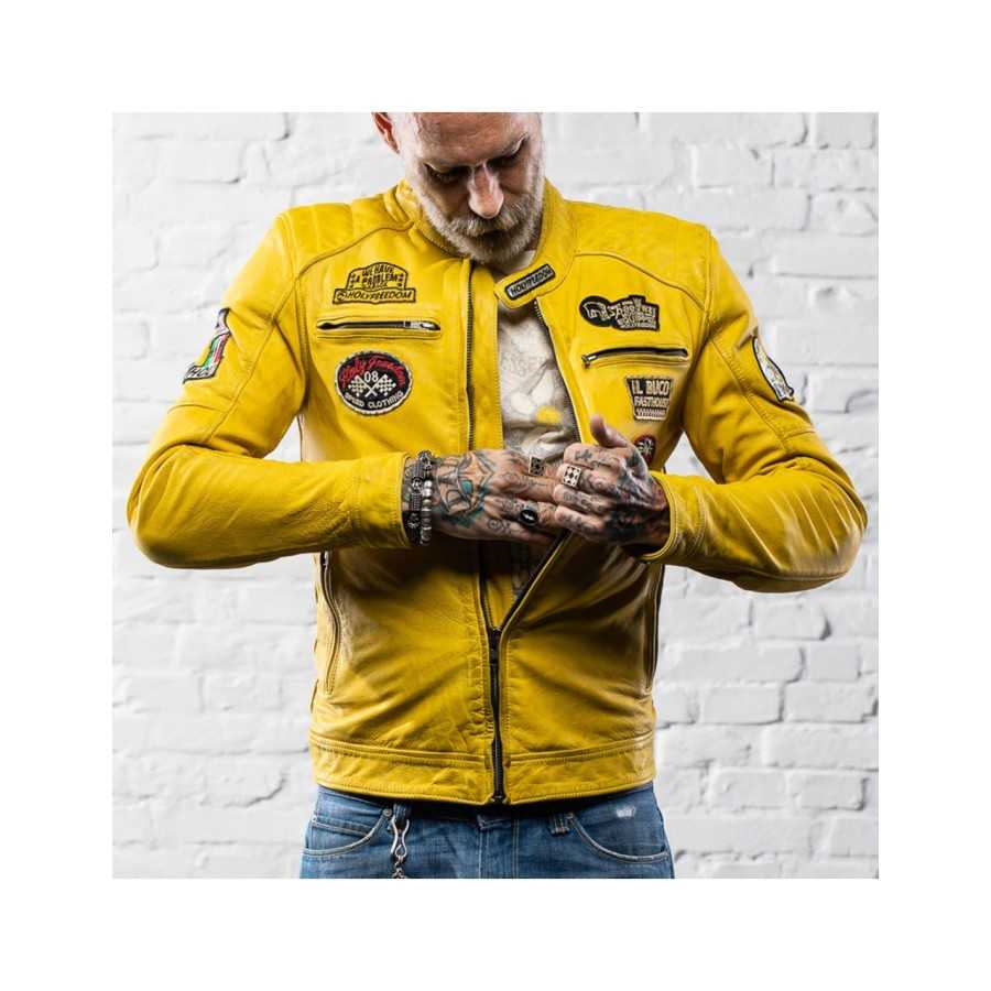 HOLY FREEDOM ZERO Evolution LEATHER JACKET YELLOW