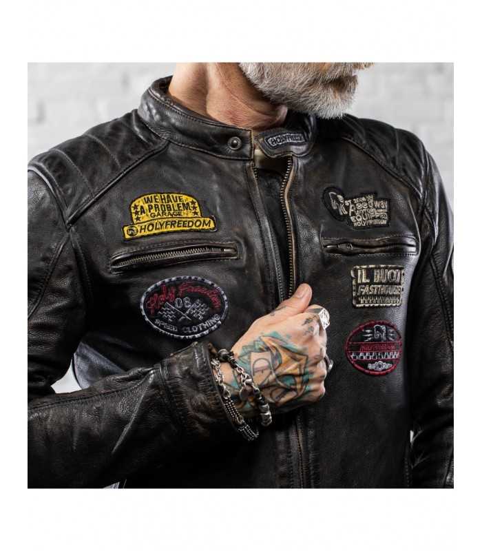 HOLY FREEDOM ZERO Evolution leder jacke schwarz