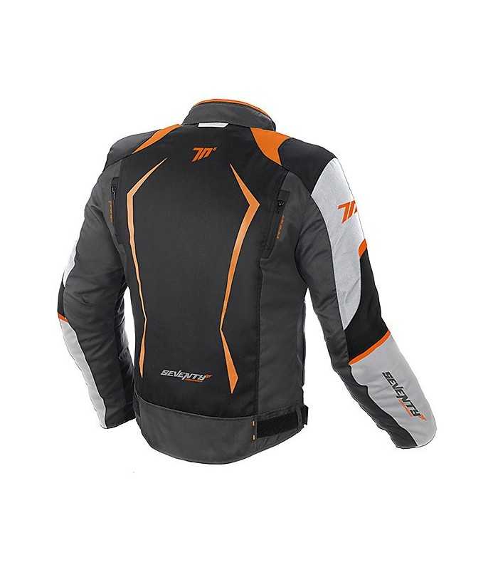 Giacca moto Seventy JR-47 nero arancio