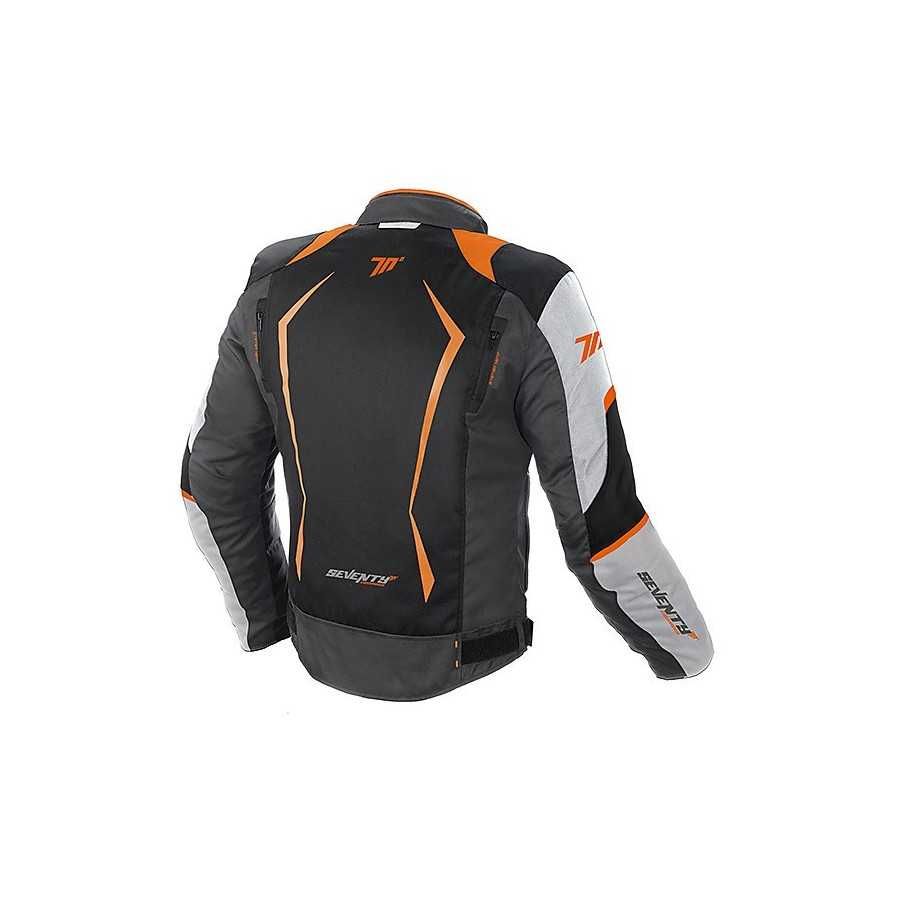Giacca moto Seventy JR-47 nero arancio