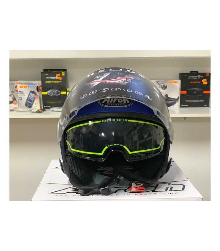 CASCO JET AIROH HELIOS BLU OPACO