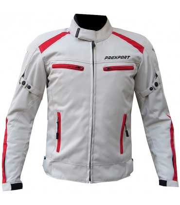 Veste moto Prexport Europa blanc rouge