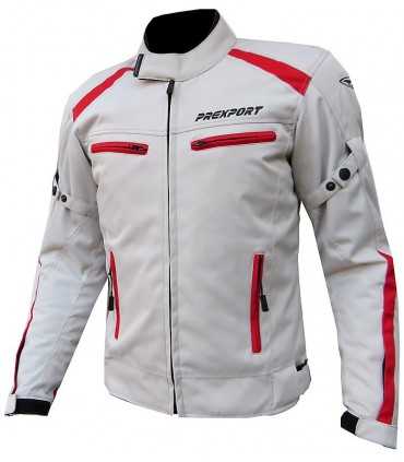 Veste moto Prexport Europa blanc rouge