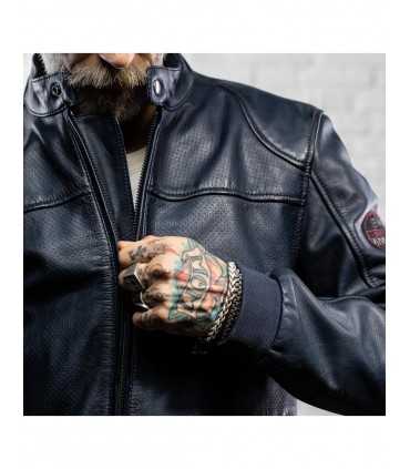 Giacca in pelle moto Holy Freedom Due dark blu