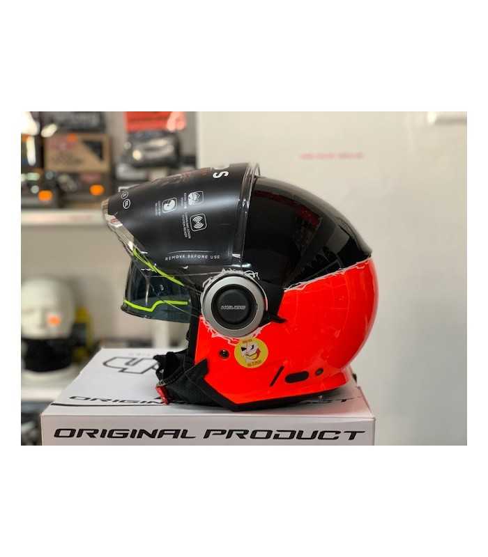 CASCQUE JET AIROH HELIOS ORANGE FLUO