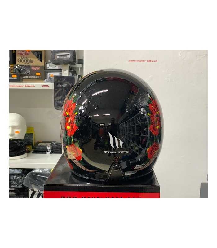Mt Helmets Le Mans 2 Sv Skull & Roses A1 Black