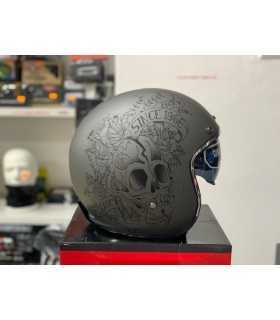 Mt Helmets Le Mans 2 Sv Skull & Roses A2 Grigio