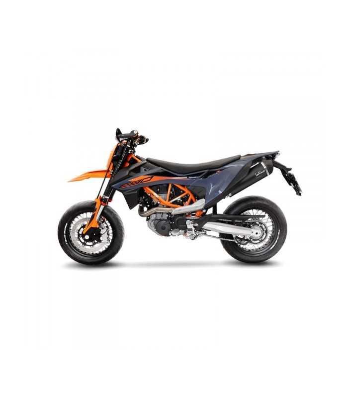 Leovince KTM 690 SMC R / Enduro R (2019-23) black Inox Black Slip-On endcap Carbon