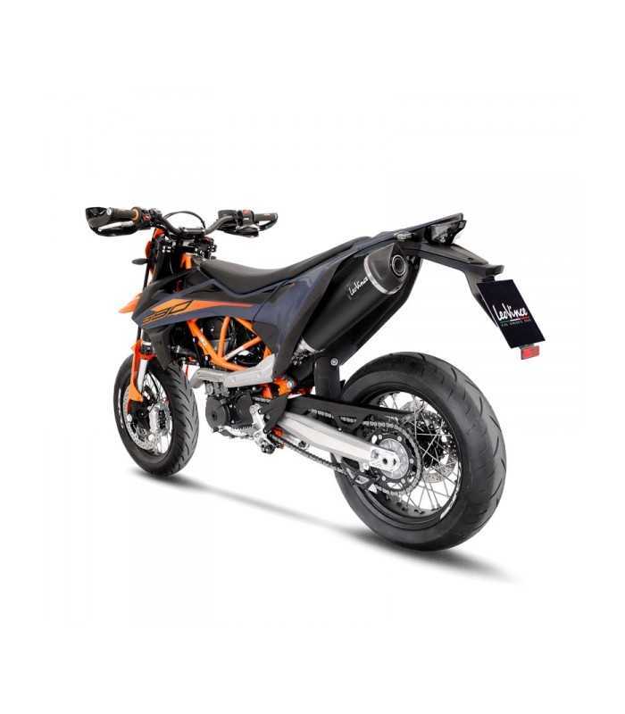 Leovince KTM 690 SMC R / Enduro R (2019-23) Inox Black Slip-On endcap Carbon