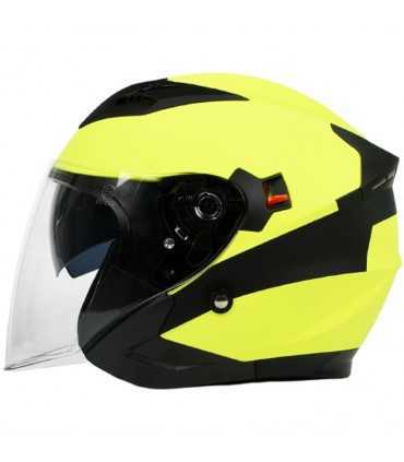 Casco Moto Jet BHR 809 Double Cool giallo nero