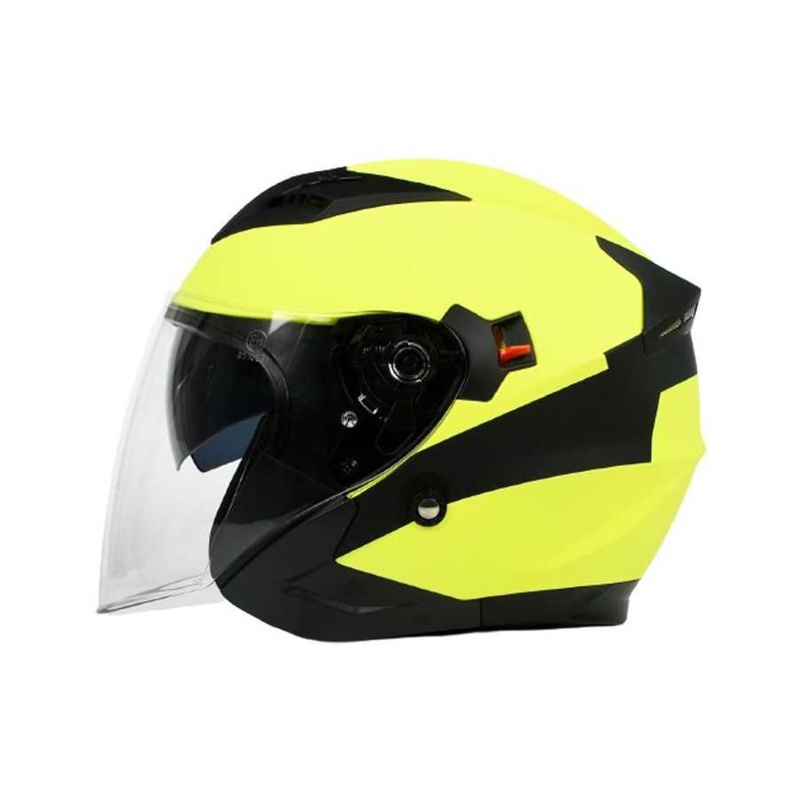 Casco Moto Jet BHR 809 Double Cool giallo nero
