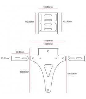 C-Racer portatarga alluminio universale B