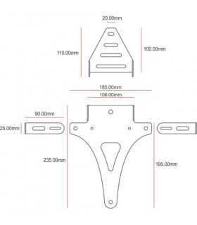 C-Racer support de plaque alu noir universele C