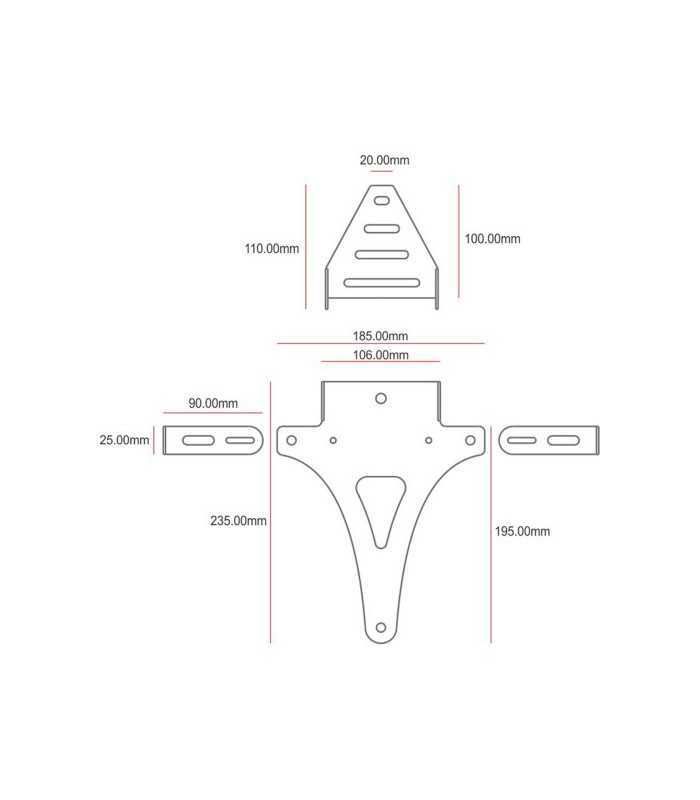 C-Racer support de plaque alu noir universele C