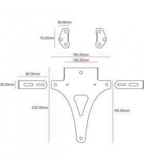 C-Racer support de plaque alu noir universele