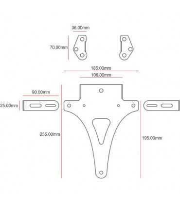 C-Racer portatarga alluminio universale