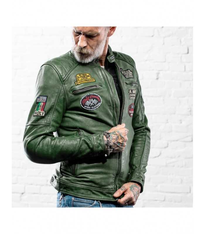 Moto Guzzi Green And Black Motorcycle Jacket Holy Freedom ZERO