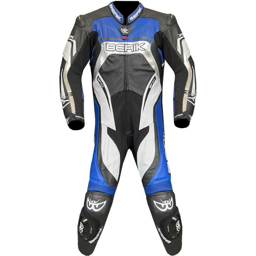 Tuta moto pelle Berik Super Tense 2.0 nera blu