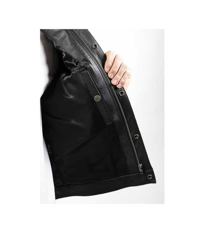 JOHN DOE MC OUTLAW LEATHER VEST BLACK