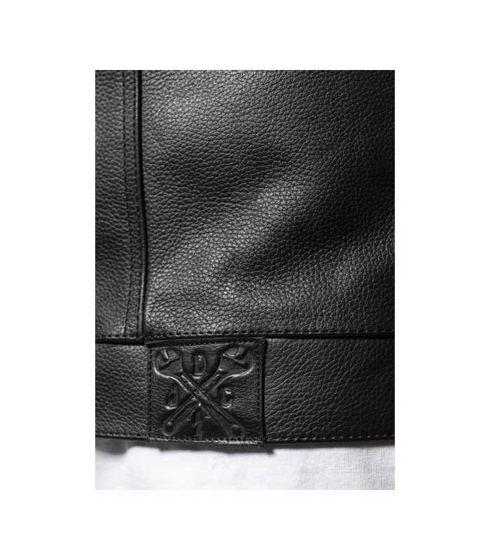 JOHN DOE MC OUTLAW LEATHER VEST BLACK