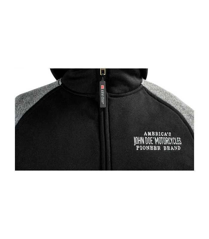 JOHN DOE ZIP HOODIE 2 schwarz grau