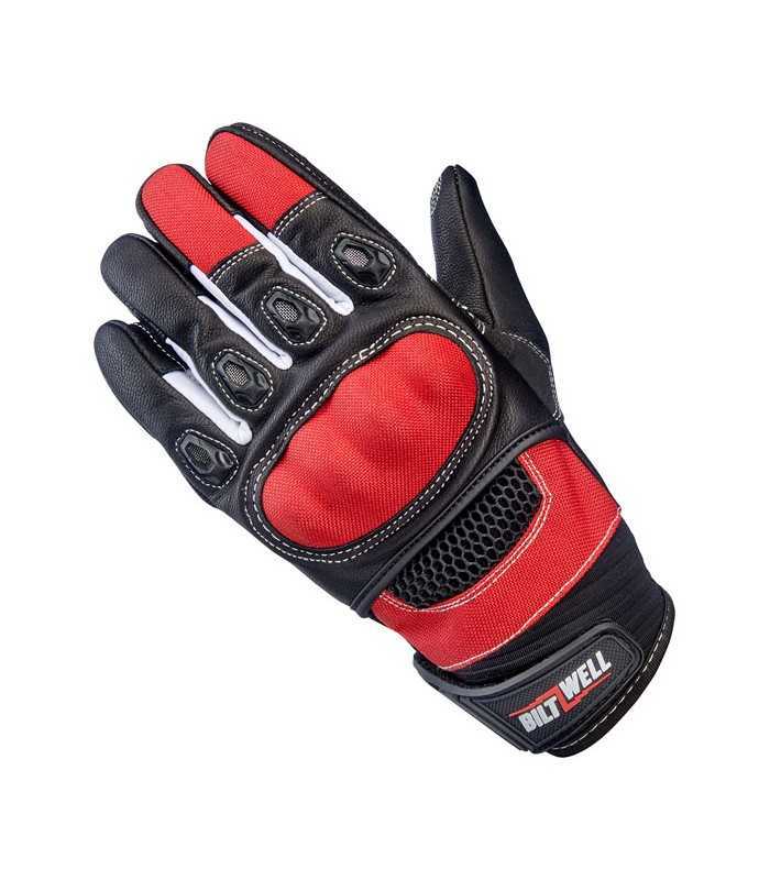Guanti Biltwell Bridgeport pelle rosso nero