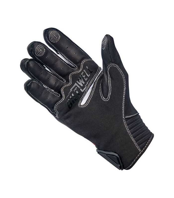 Biltwell Bridgeport leder hanschuhe schwarz rot