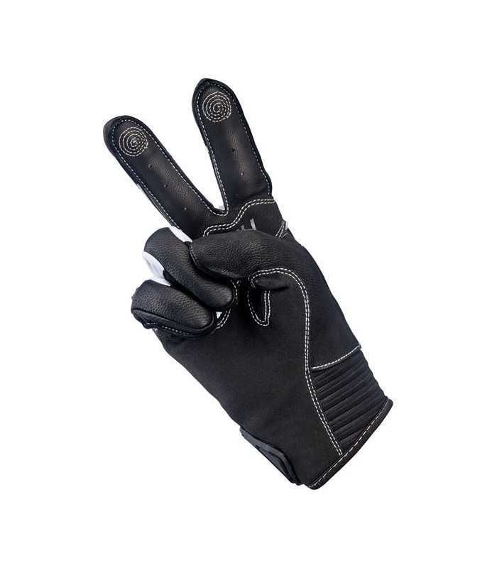 Biltwell Bridgeport leder hanschuhe schwarz rot