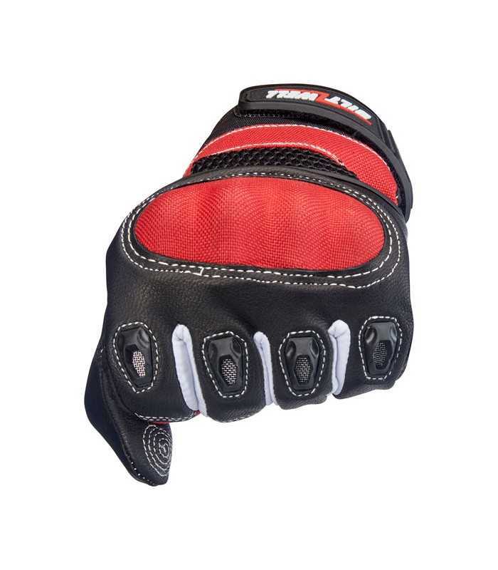 Biltwell Bridgeport leder hanschuhe schwarz rot