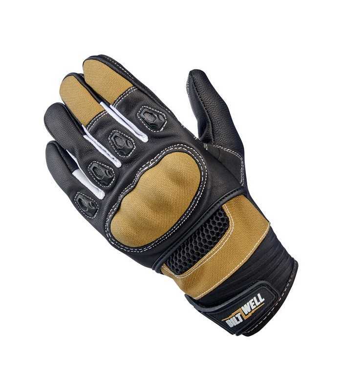 Biltwell Bridgeport leder hanschuhe tan schwarz