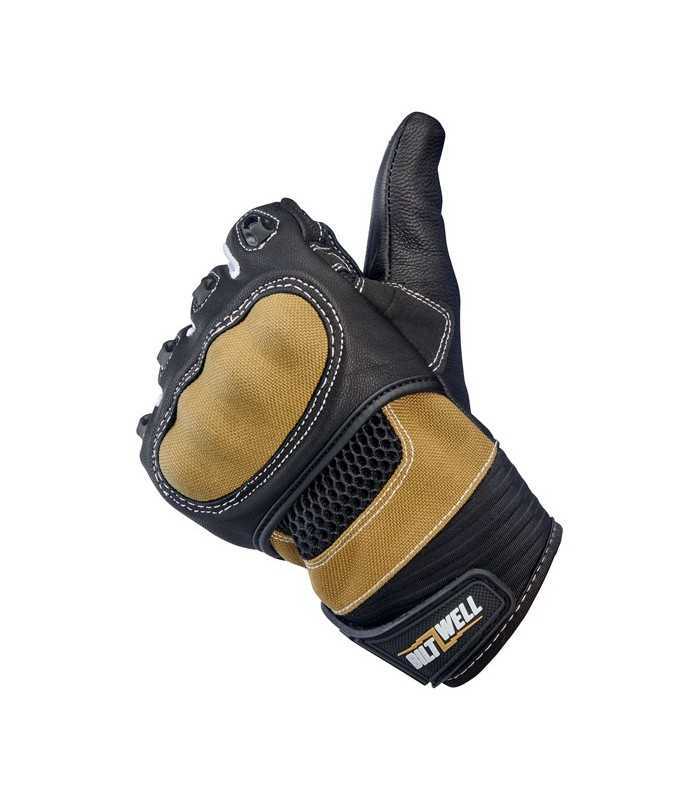 Biltwell Bridgeport leder hanschuhe tan schwarz