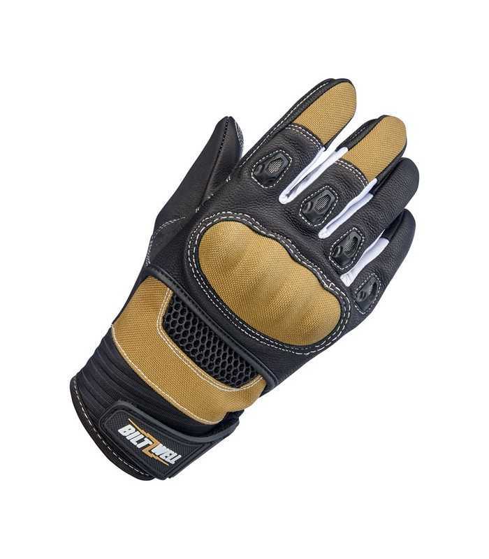 Biltwell Bridgeport leder hanschuhe tan schwarz
