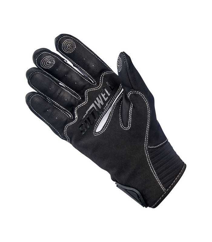 Biltwell Bridgeport leder hanschuhe grau schwarz