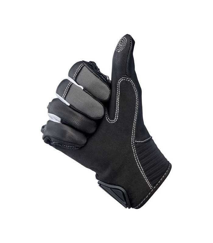 Gants Biltwell Bridgeport cuir noir gris