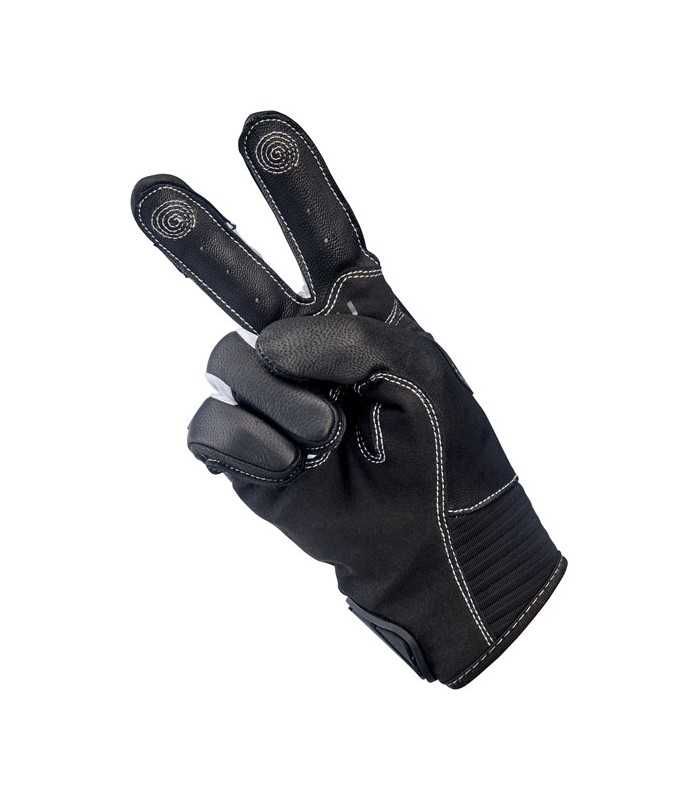 Biltwell Bridgeport leather gloves black gray