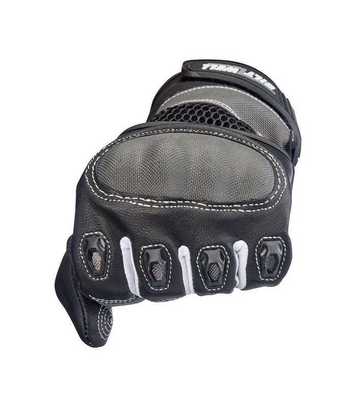 Biltwell Bridgeport leder hanschuhe grau schwarz