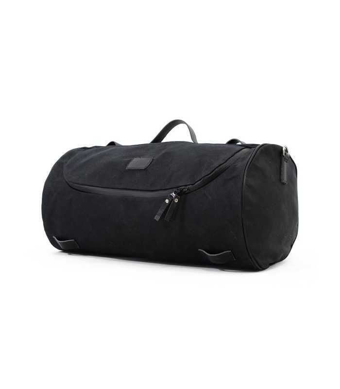 LONGRIDE ROLL BAG WAXED COTTON WIDE. BLACK WAX