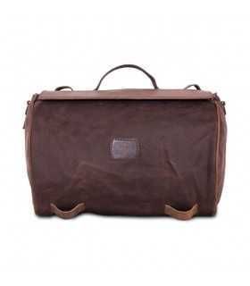 LONGRIDE ROLL BAG WAXED COTTON NARROW. BROWN WAX
